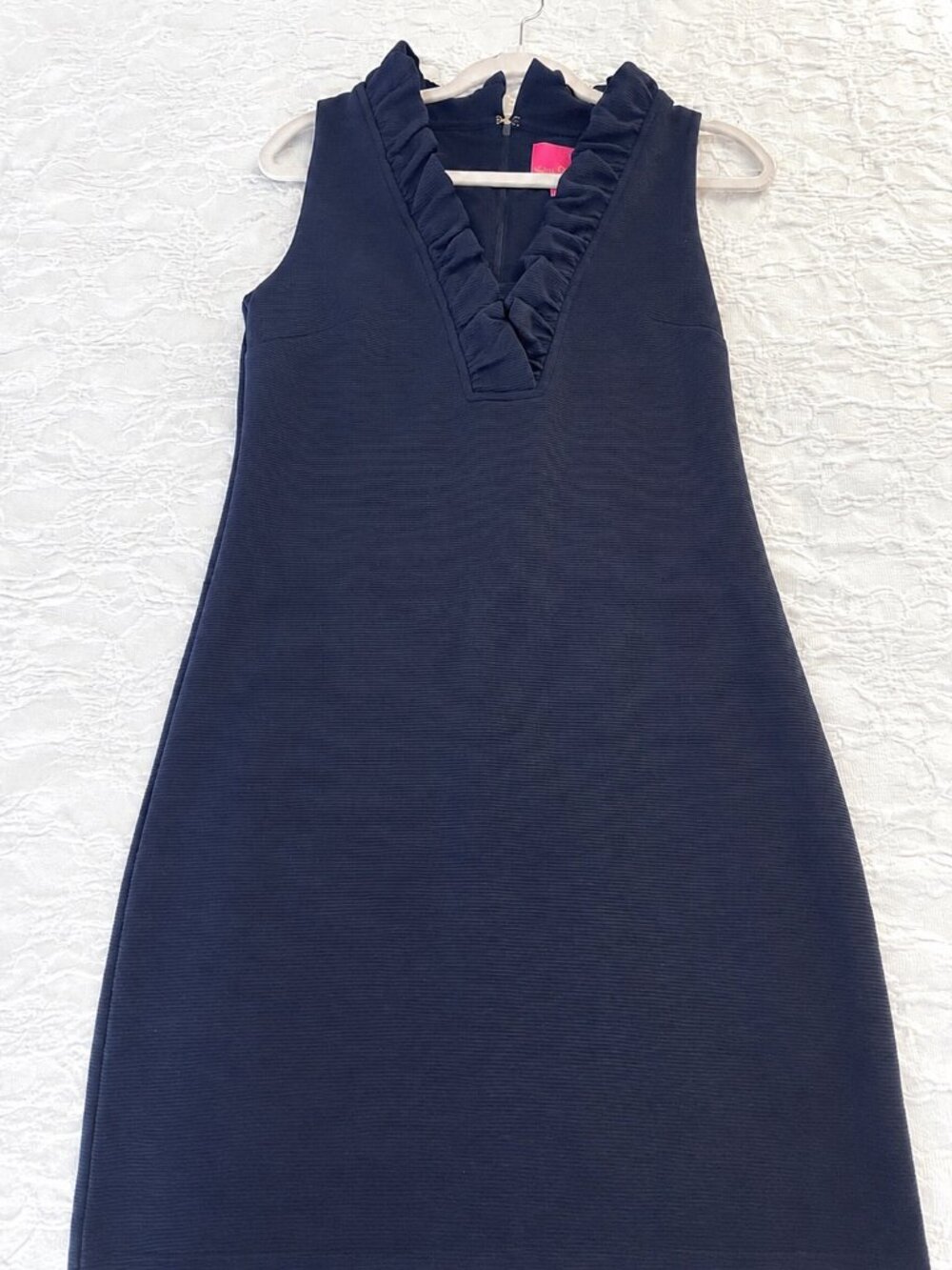 Lilly Pulitzer Navy Ruffle Shift Dress – Size Small